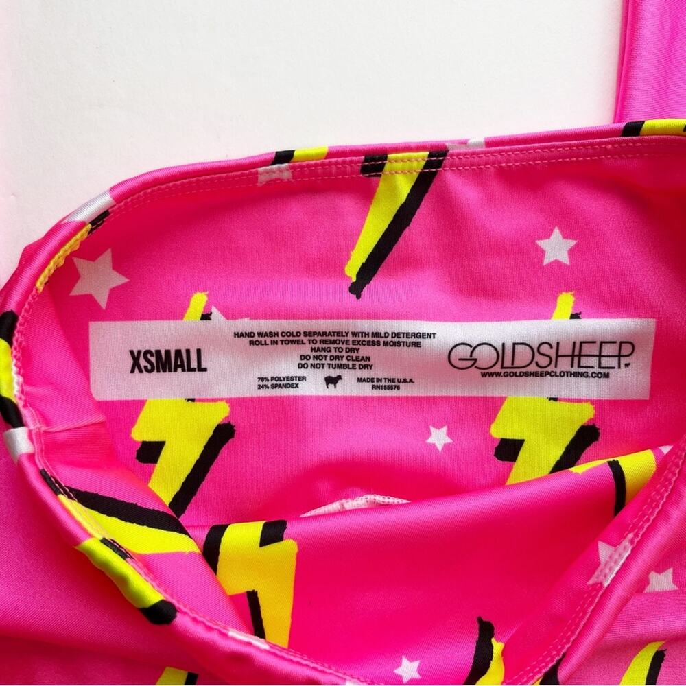 Goldsheep Flex All Day Pink Neon Bolts Legging - Picture 6 of 8